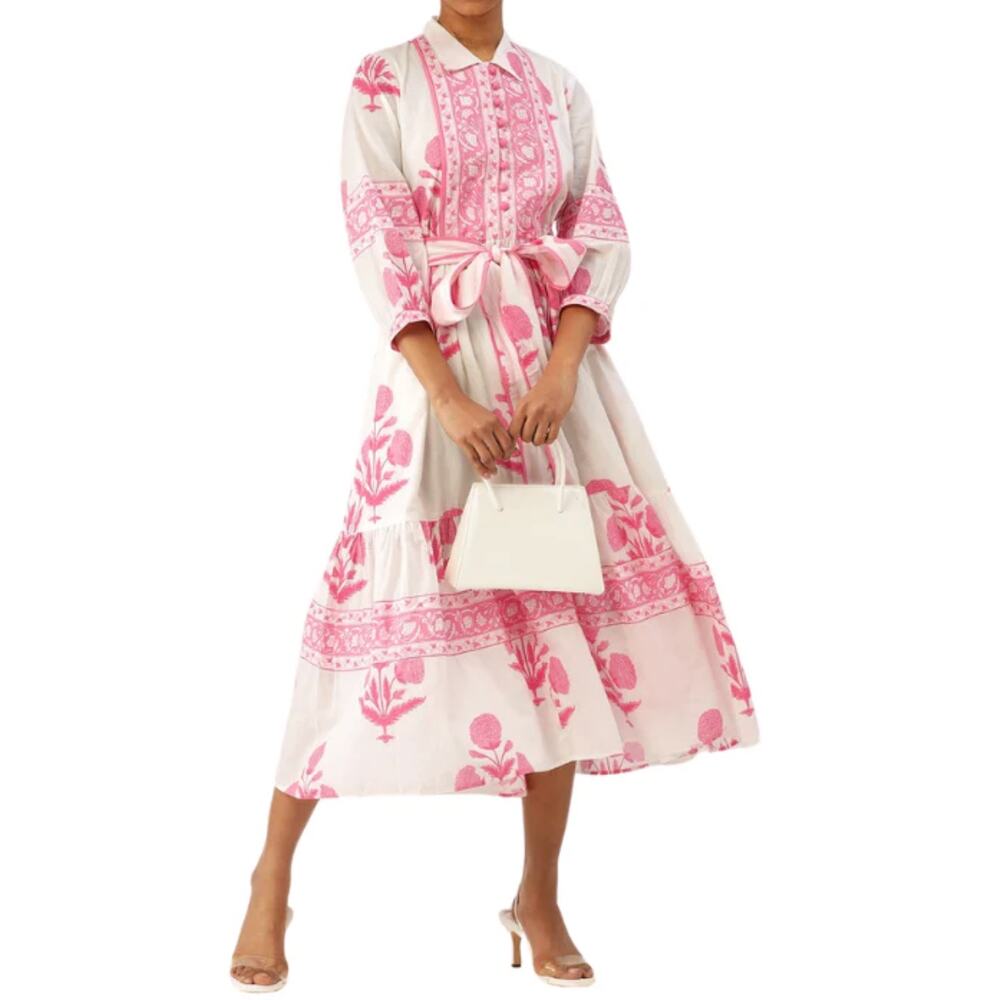 NWT Jaipur Morni dress from Tuckernuck Pink Floral Midi Dress Size Med